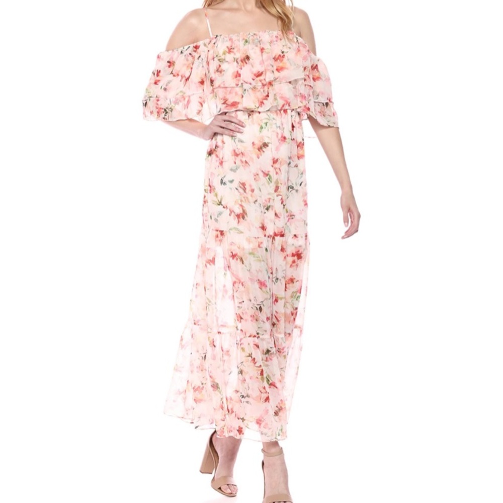 Bb Dakota Floral Cold Shoulder Maxi Dress
